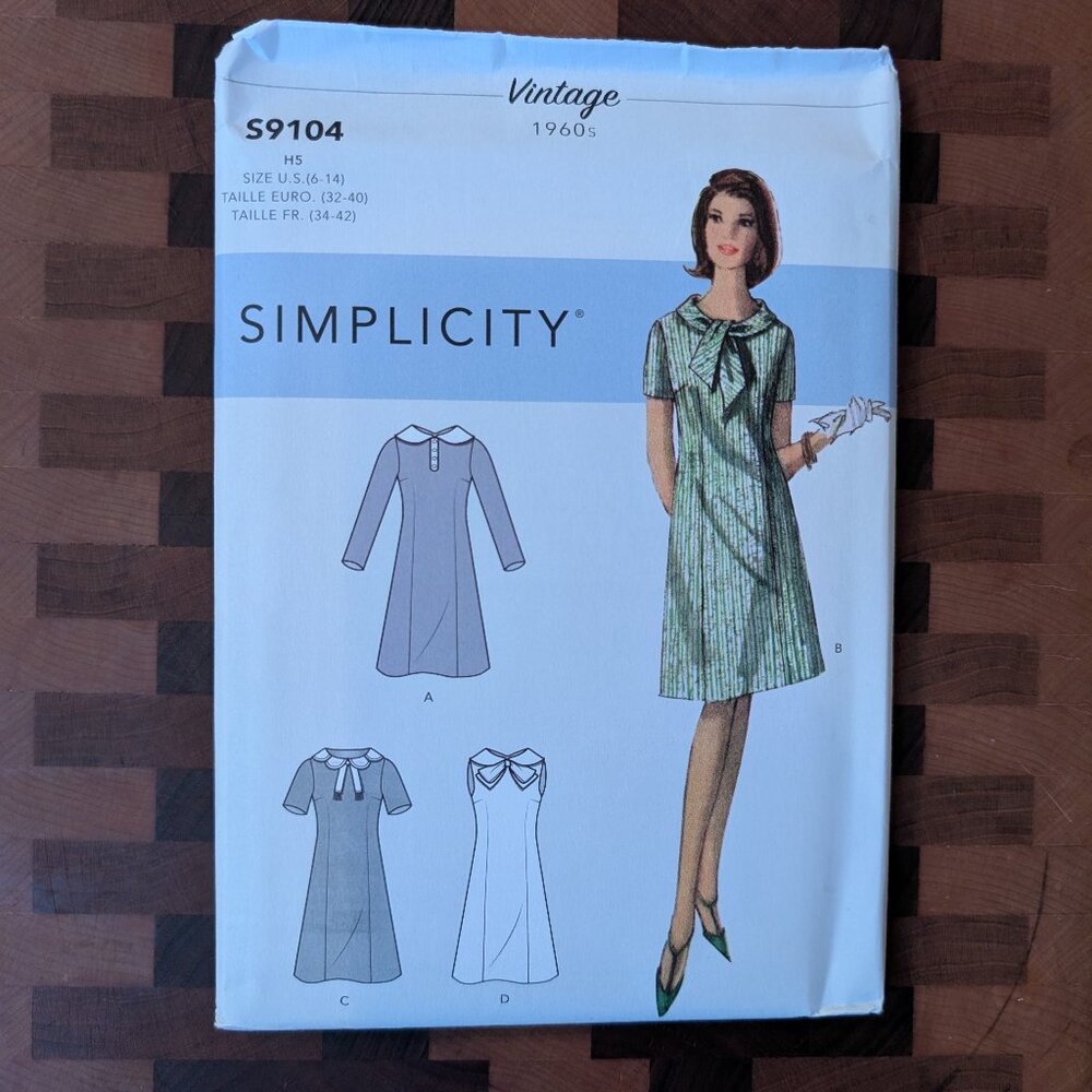 Simplicity 9104 - Uncut - Vintage 1960s - Sizes 6-14 - 1960s shift dress - Picture 1 of 4